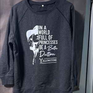 Gray Graphic Sweatshirt with White Print